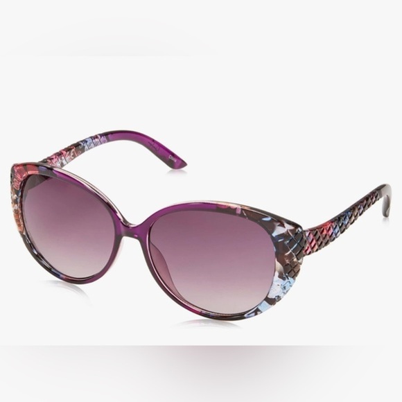 Jessica Simpson J5386 glamourous purple Retro quilted Cat Eye UV‎ Sunglasses new - Picture 1 of 5